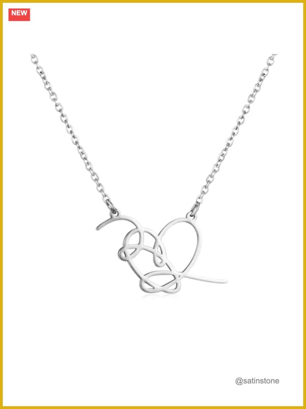 Stainless Steel Love Yourself Singer Necklace Pendant Jewelry Women